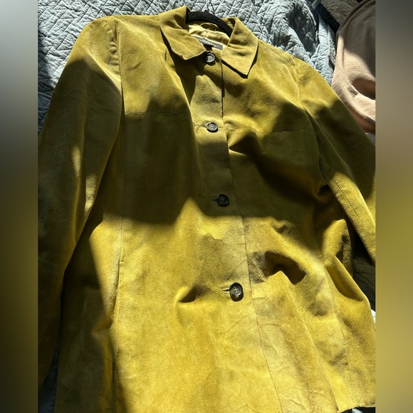 MaxMara Weekend 100% Genuine Suede Leather Green Chartreuse Jacket - Picture 10 of 10